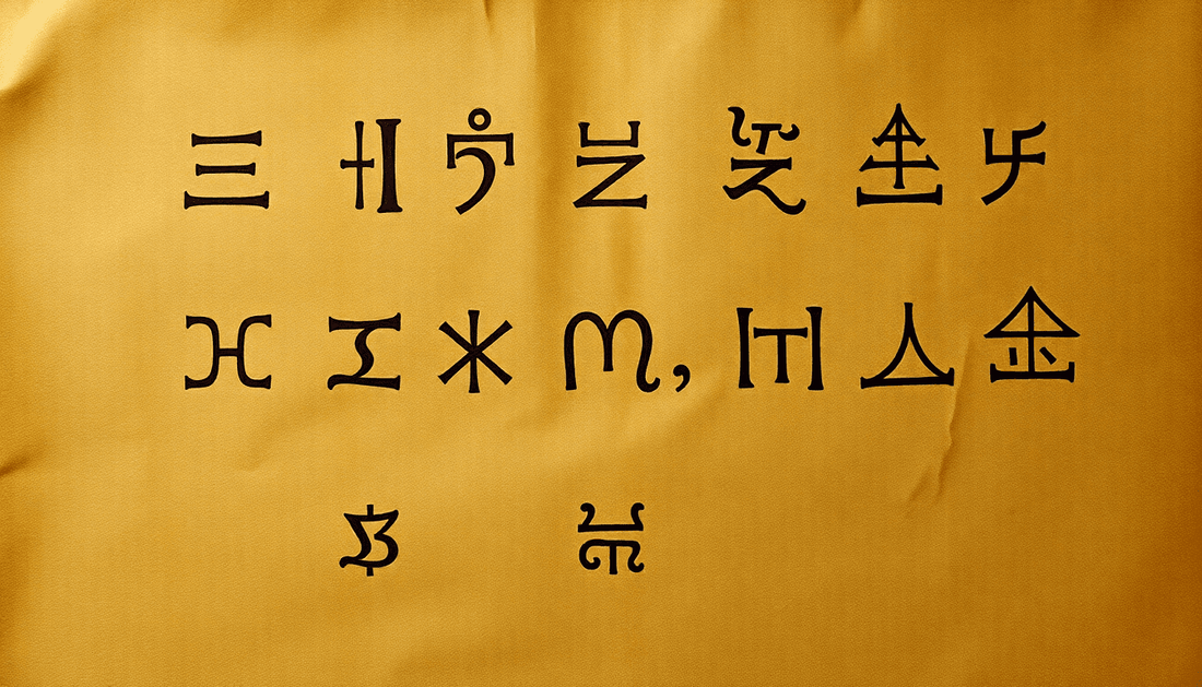 Ancient Hermetic symbols glowing on an old parchment