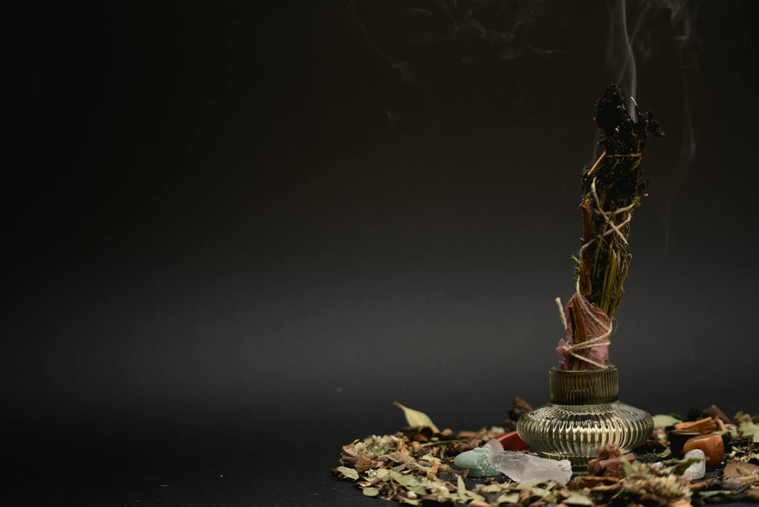 Salt bowl with candle flame in dark setting — spiritual evil eye removal ritual