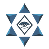 Star of David with an eye symbol in the center