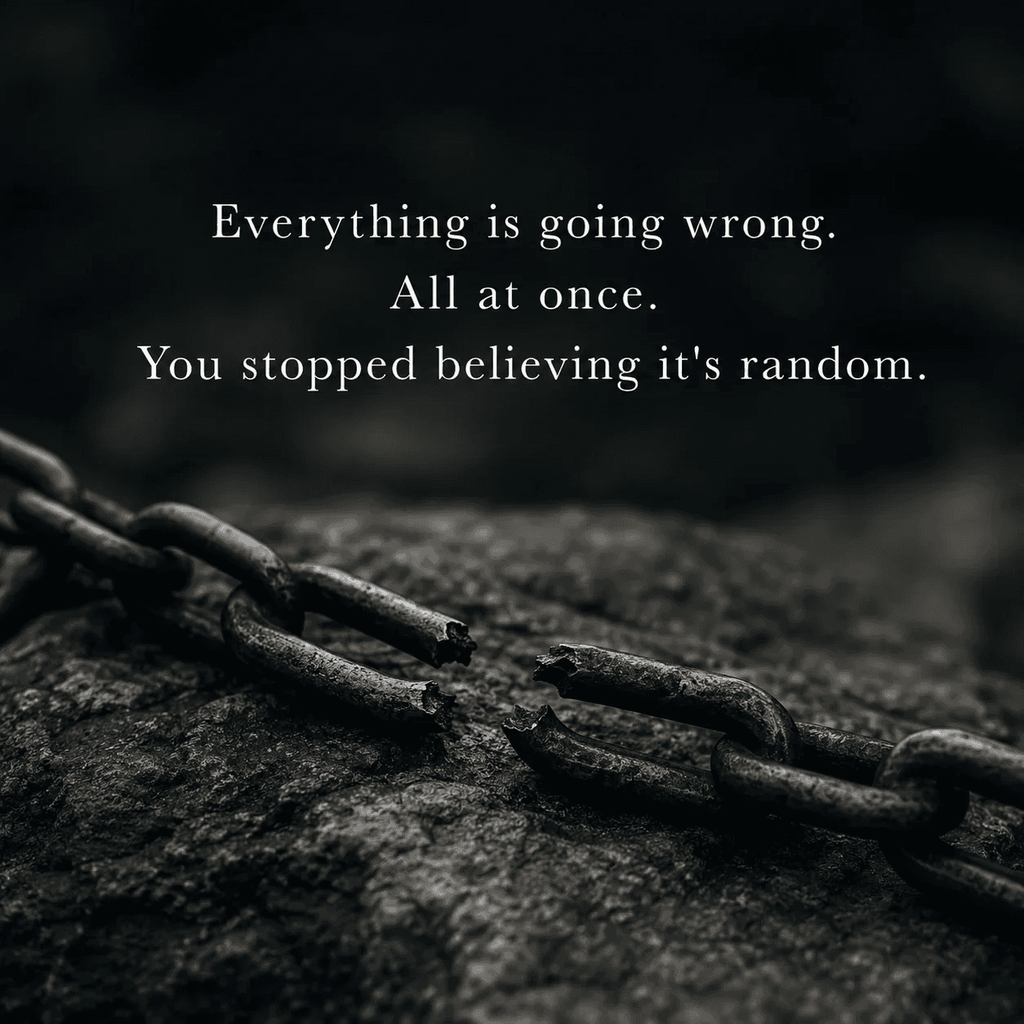 Broken chain on stone with text about spiritual awakening and esoteric insight