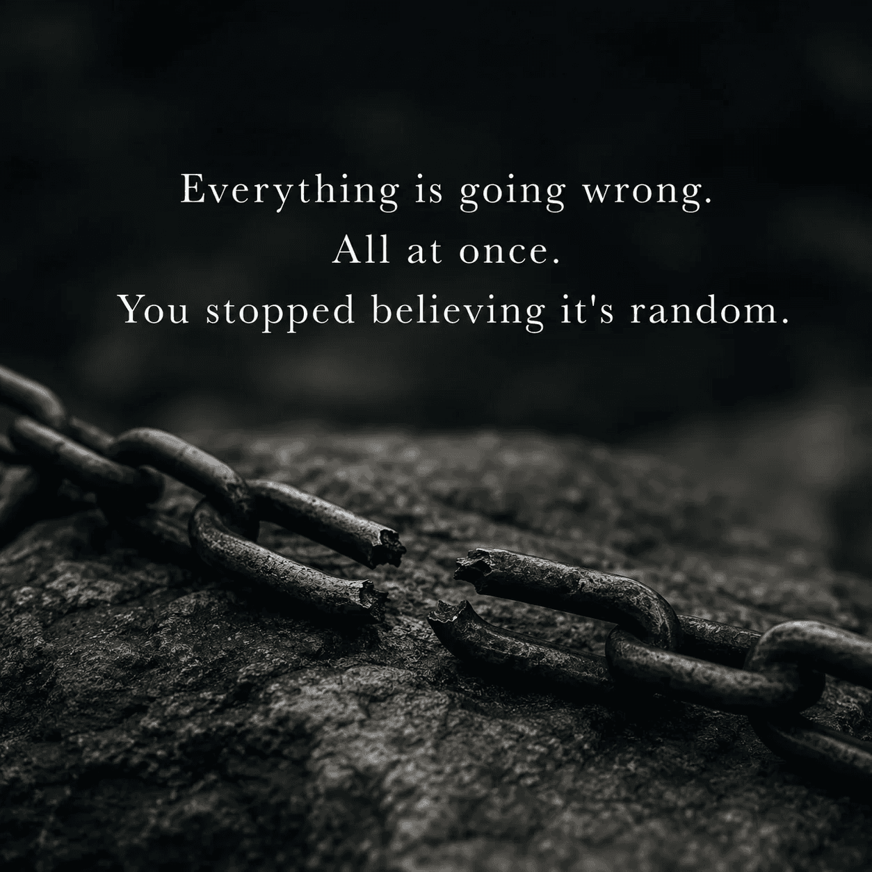 Broken chain on stone with text about spiritual awakening and esoteric insight
